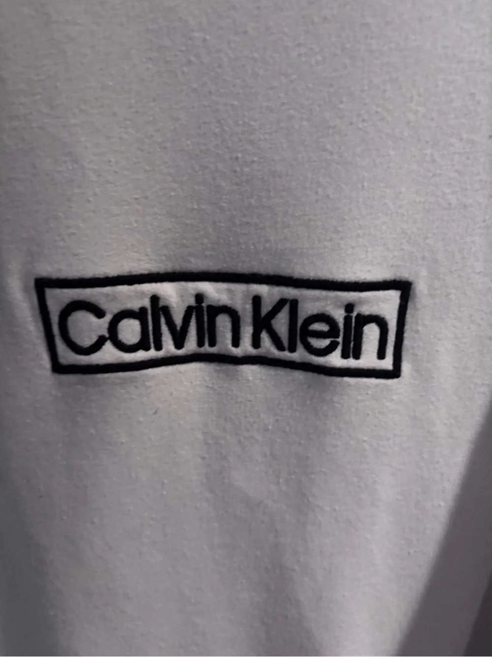 Calvin Klein White sweater Top with Black Logo Trim